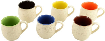 

Century Hanso Designer Ceramic Tea Cup Ceramic(Multicolor, Pack of 6)