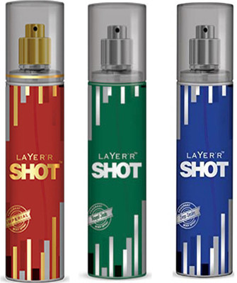 

LAYERR SHOT DEEP DESIRE FRAGRANT BODY SPRAY + SHOT ROYAL JADE FRAGRANT BODY SPRAY + SHOT IMPERIAL FRAGRANT Body Spray - For Men(135 ml, Pack of 3)