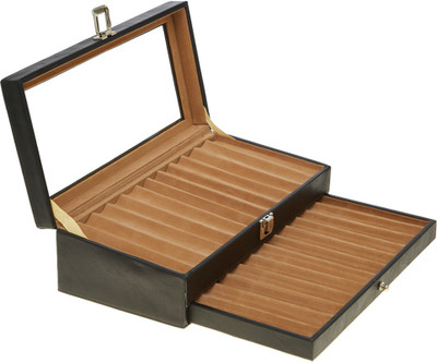 

Leatherworld 24 Compartments PU Leather Pen Case(Black)