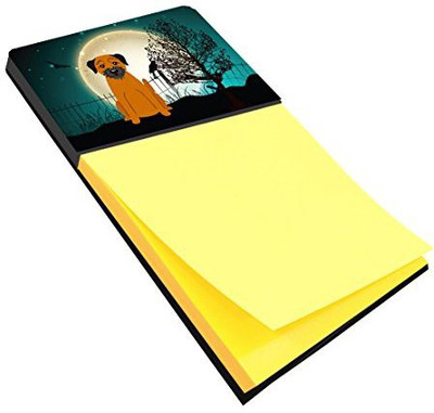 

Caroline's Treasures Pocket-size Note Pad(Halloween Scary Border Terrier, Yellow)