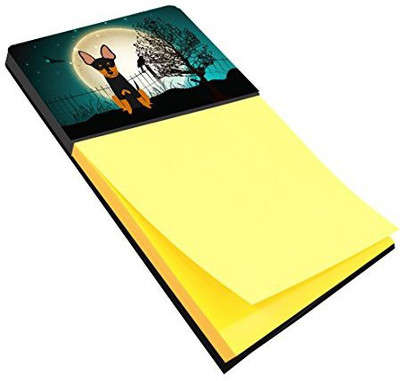 

Caroline's Treasures Pocket-size Note Pad(Halloween Scary English Toy Terrier, Yellow)