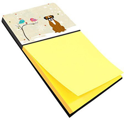 

Caroline's Treasures Pocket-size Note Pad(Christmas Presents between Friends Flashy Fawn Boxer, Yellow)