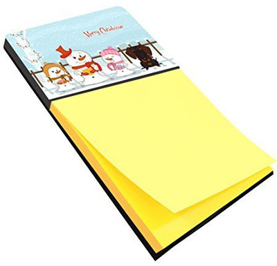 

Caroline's Treasures Pocket-size Note Pad(Merry Christmas Carolers Wire Haired Dachshund Chocolate, Yellow)