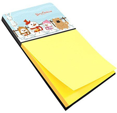 

Caroline's Treasures Pocket-size Note Pad(Merry Christmas Carolers Chow Chow Cream, Yellow)