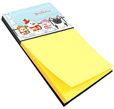 

Caroline's Treasures Pocket-size Note Pad(Merry Christmas Carolers French Bulldog Black White, Yellow)
