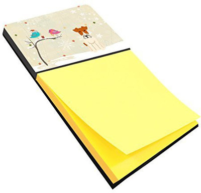

Caroline's Treasures Pocket-size Note Pad(Christmas Presents between Friends Wire Fox Terrier, Yellow)