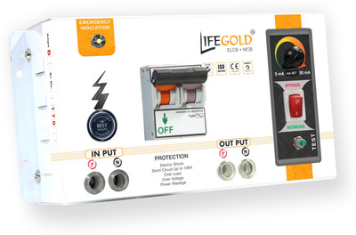 

LIFEGOLD ELCB+MCB, SINGLE PHASE 2 POLE RCCB+MCB DVS-32 Amp. MCB(2)