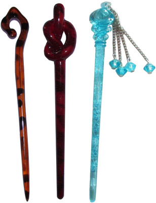 

Kabello 360 Degree Gajra combo of juda sticks Bun Stick(Multicolor)