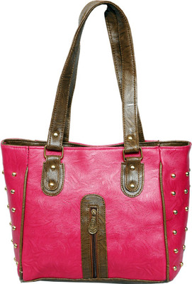 

Reet Hand-held Bag(Pink, Brown), Brown;pink