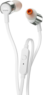 JBL T210 Wired Headset(Silver, Wired in the ear)