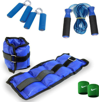 

HOMMER 2 KG ANKLE WEIGHT, HAND GRIP, JUMPING ROPE & WRIST BAND MULTICOLOUR Gym & Fitness Kit