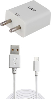 LykiT 2A. Fast Charger with Charge Sync USB Cable For Xiomi Rdmi Note 4 1 A Mobile Charger with Detachable Cable White LykiT Wall Chargers