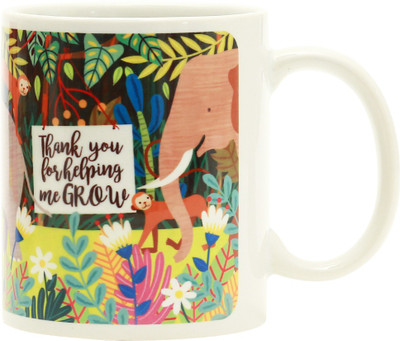 

Chumbak Jungle Tales Ceramic Mug(300 ml), Multicolor