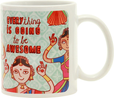 

Chumbak Dance Vibes Ceramic Mug(300 ml), Multicolor