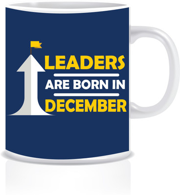

Everyday Desire Leaders are Born in December Printed Ceramic Coffee ED308 Ceramic Mug(300 ml), Multicolor