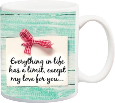 Stylotrendz Birthday Gift Everything in Life has a limit except my love for you printed coffee Ceramic Mug(325 ml), White