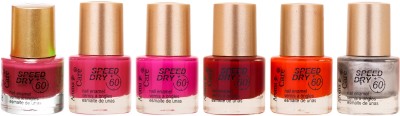 

Aroma Care Matte Nail Polish Mauve-Pink-Pink-Red-Orange-Silver(Pack of 6)