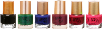 

Aroma Care Matte Nail Polish Black-Green-Blue-Brown-Brown-Peach(Pack of 6)