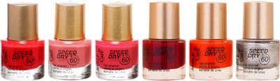 

Aroma Care Matte Nail Polish Orange-Nude-Peach-Red-Orange-Silver(Pack of 6)