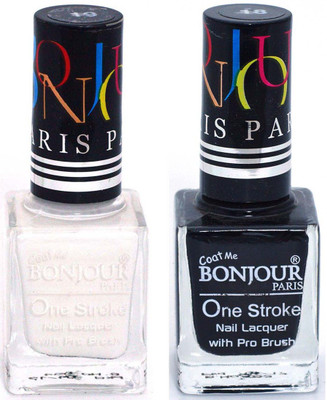 

Coat Me Bonjour Paris True Color Nail Polish - Black, White(Pack of 2)