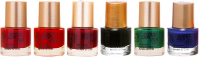 

Aroma Care Matte Nail Polish Red-Red-Maroon-Black-Green-Blue(Pack of 6)