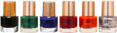 

Aroma Care Matte Nail Polish Black-Green-Blue-Red-Orange-Silver(Pack of 6)