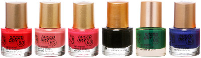 

Aroma Care Matte Nail Polish Orange-Nude-Peach-Black-Green-Blue(Pack of 6)