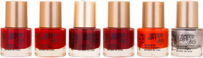 

Aroma Care Matte Nail Polish Red-Red-Maroon-Red-Orange-Silver(Pack of 6)