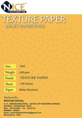 

NICE INKJ36 Ruled 4X6 Inkjet Paper(Set of 1, White)