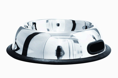 

tinytails High Quality Anti Skid Belly With Handle Dog Bowl (473 ml) Round Stainless Steel Pet Bowl(473 ml Silver)