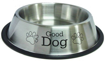 

tinytails High Quality Anti Skid Plain Design (Matt Finish) Dog Bowl (236 ml) Round Stainless Steel Pet Bowl(236 ml Silver)