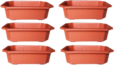 

Truphe Truphe Garden Bonsai Tray Pot 9" Inch - Multicolor (Pack of 6) Plant Container Set(Plastic)