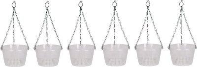 

Truphe Orchid Garden Hanging Pot - Size 8 inch (Pack of 6) - Transparent Plant Container Set(Plastic)