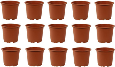 

Truphe Truphe Garden Nursery Pot Gardening Flower Pot (Terracotta 6 Inch Each) - Pack Of 15 Plant Container Set(Pack of 15, Plastic)