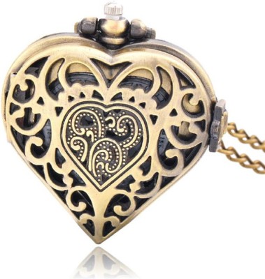Picket Fence Golden Heart PW027 Bronze Alloy Pocket Watch Chain   Watches  (Picket Fence)