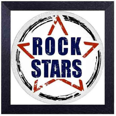 rockstar with black and white backdrop Photographic Paper(14 inch X 14 inch, Framed)