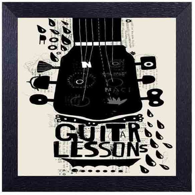 guitar lessons Photographic Paper(14 inch X 14 inch, Framed)
