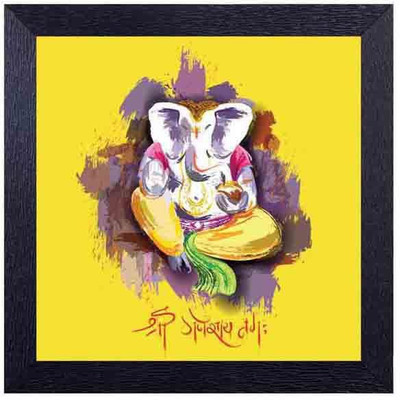

Shri ganeshay namah Photographic Paper(14 inch X 14 inch, Framed)