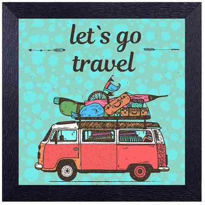 

lets go travel Photographic Paper(14 inch X 14 inch, Framed)