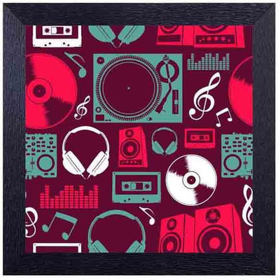 

headphones , cd and music system Photographic Paper(14 inch X 14 inch, Framed)