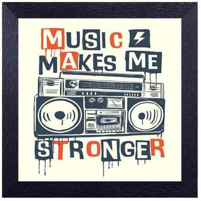 

music makes me stronger Photographic Paper(14 inch X 14 inch, Framed)
