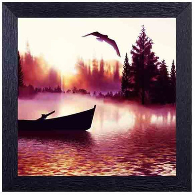 

free bird flying high in the scenic beauty Photographic Paper(14 inch X 14 inch, Framed)