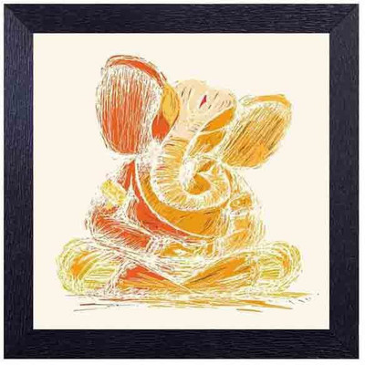 

lord Ganesha Photographic Paper(14 inch X 14 inch, Framed)