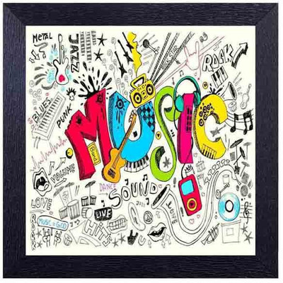 

its all about music & music Photographic Paper(14 inch X 14 inch, Framed)