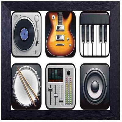 

musical instruments Photographic Paper(14 inch X 14 inch, Framed)