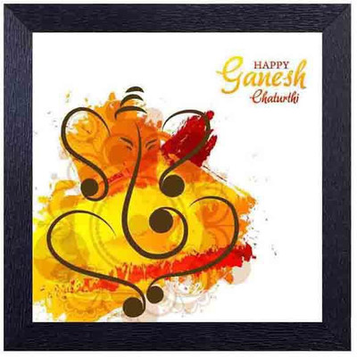 

Happy ganesh chaturthi Photographic Paper(14 inch X 14 inch, Framed)