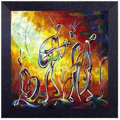 

musicians with instruments Photographic Paper(14 inch X 14 inch, Framed)