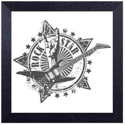 

rockstar with a guitar Photographic Paper(14 inch X 14 inch, Framed)