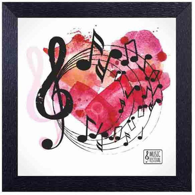 

music notes forming an heart Photographic Paper(14 inch X 14 inch, Framed)