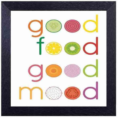 

good food good mood Photographic Paper(13.75 inch X 13.75 inch, Framed)